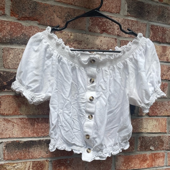 H&M Tops - H&M Off Shoulder Cream Top